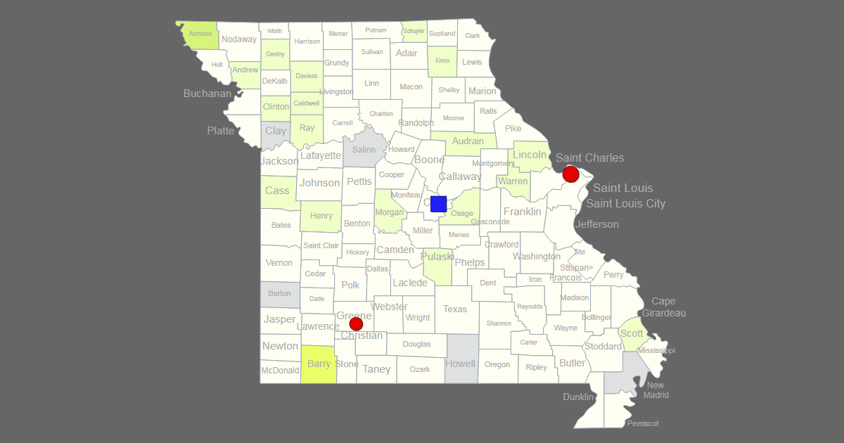 Interactive Map Of Missouri Clickable Counties Cities Images And