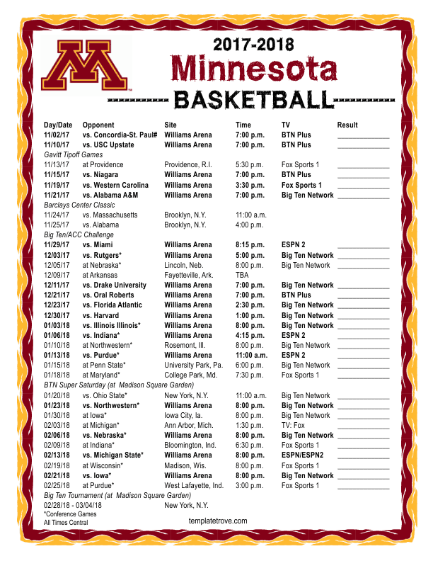 Minnesota Women's Basketball: Game Schedule & Updates